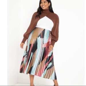 Eloquii satin pleated abstract skirt plus size 28W